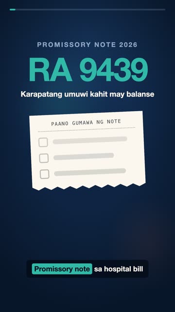 Promissory Note sa Hospital Bill 2026: Paano Makaalis (RA 9439)